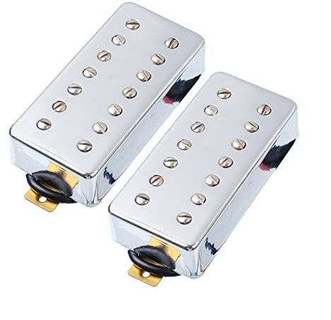 P90 Humbucker Gitarren -Pickup Keramikmagnet Chromabdeckung Für LP Elektrische Gitarre (Color : Neck and Bridge CR)