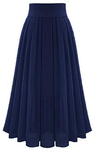 Gonna lunga estiva in chiffon – Maxi gonna da donna elegante gonna estiva a vita alta, gonna estiva in chiffon per il tempo libero, morbida gonna a pieghe