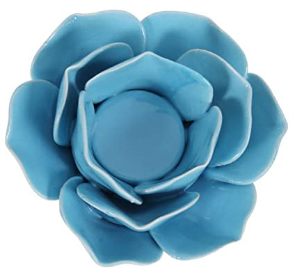 Veemoon Keramischer Lotusblüten-kerzenhalter Für Teelichter Tischdekoration Blau Für Hochzeiten Und Handgefertigtes Accessoire Für Stilvolle Anlässe