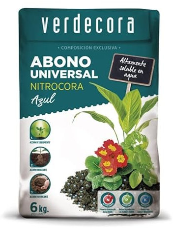 Verdecora Abono Nitrocora Azul Universal 6kg | Fertilizante mineral | Favorece equilibrio nutricional de tus plantas (PORTES INCLUIDOS)