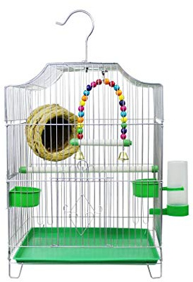 Bird Cage Bird Cage Parrot and Other Small Bird Villa Spray Paint Treatment Silver Colour Bird Cage 32 x 31 x 44 cm Birdcages