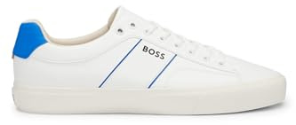 BOSS Herr Aiden Tenn Sneakers Snörning med Cupsole Sula och Kontrasterande logotyp, Open White140, 39 EU