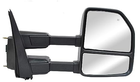 WLLW Passenger Right Side Towing Mirrors for 2017 2018 2019 2020 Ford F250 F350 F450 F550 Super Duty With Power, Heated, Temperature Sensor, Turn Signal Light, Spot Auxiliary Lamp Pickup Truck