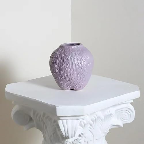 Vase fraise en céramique (S violet)