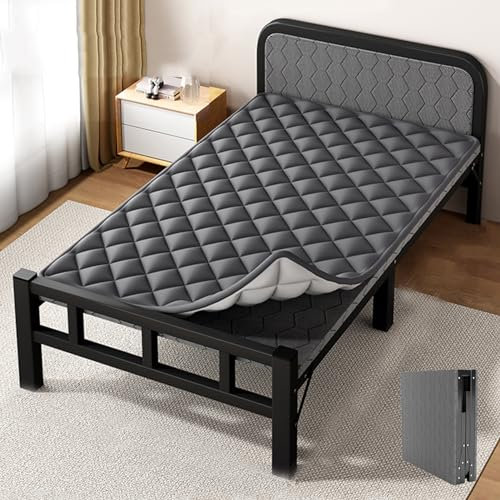 YVYKFZD Feldbett Klappbar für Erwachsene, Campingbett Feldbett für 2 Personen, tragbare Campingliege, für Zeltbüro-Reisen im Freien, unterstützt 330 Pfund (Color : Black C, Size : 190x120x41cm)