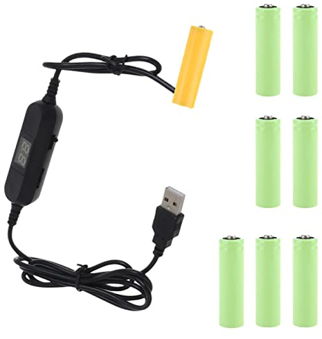 Câble de Batterie factice USB vers 1.5V 3V 4.5V 6V 12V LR6 AM3 AA, Remplacement de 1 à 8 Piles pour Radio, Jouet Lumineux LED, capteur de Mouvement