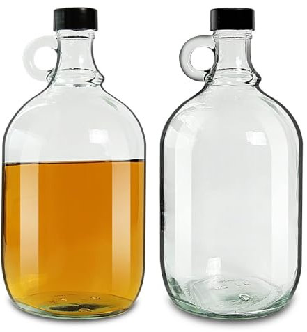 AnzAga Glass Jug (Pack of 2), Half-Gallon, clear