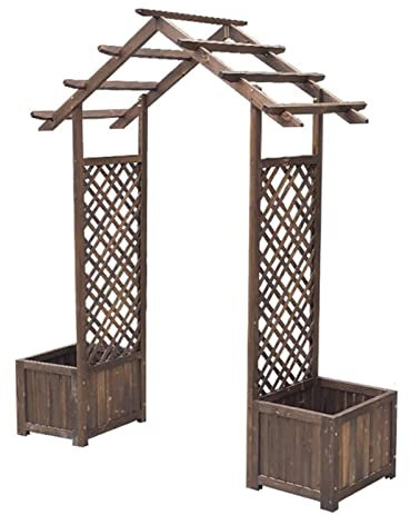 Enrejado de Madera para jardín, pérgola de Enrejado para Exteriores, 2 plantaciones, Madera Gruesa, Arco para decoración de Fiesta Nupcial de jardín de Boda