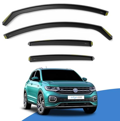 EdgeVisors Wind Deflectors for Volkswagen VW T-Cross MK1 5 Door SUV 4pc | 4pc Set, In-Channel Rain Guards & Accessories