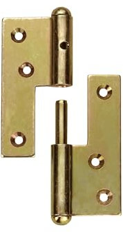 Cerniera con Perno Sfilabile ad Ali in Acciaio Zincato Giallo - Cerniera a Perno Sfilabile per Cancelli, Mobili, Serramenti, Porte - Uso Esterno ed Interno - Sfilabili Destra 1 Pz (80 mm.)