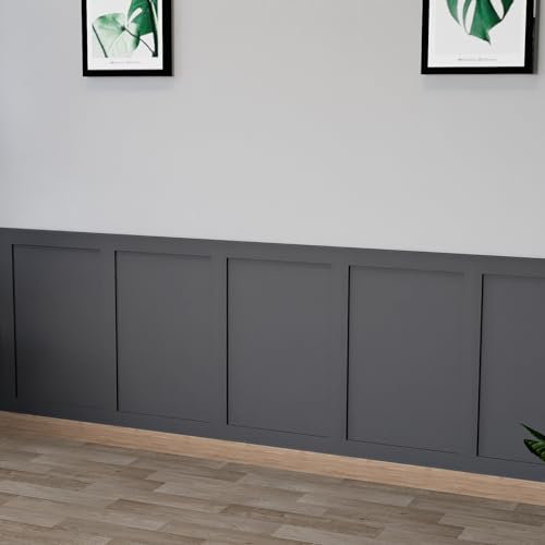 Shaker Style Wall Panelling Kit with Adhesive, 6mm MDF Strips, Easy DIY Wall Panels for Feature Walls, Bedrooms, and Living Rooms – Includes Adhesive, 10 Pack