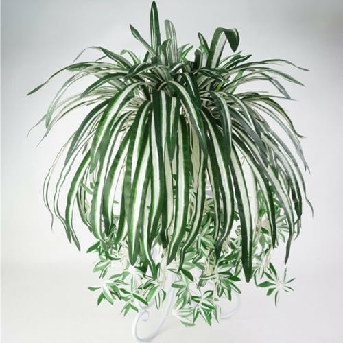 Artificial Silk Chlorophytum Orchid Spider Plant Grass, Home Garden Decorative Flower