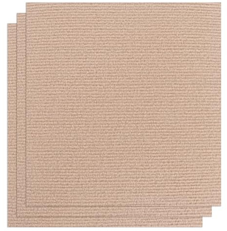 30 Pcs Self Adhesive Carpet Tiles, 30 x 30 Carpet Floor Tiles Easy to Peel and Stick, Anti-Slip Floor Carpet Tiles, Hard Wearing Khaki Carpet Tile for Floor in Office Living Room Bedroom