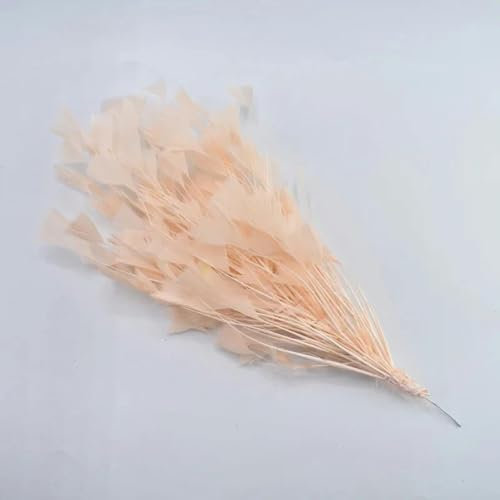 1 bouquet de plumes et de fleurs, accessoires en plumes d'oie de dinde, vases, fleurs pour la fabrication de bijoux, décorations - champagne