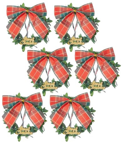 6 Pezzi Mini Ghirlande Natalizie, Anelli per Candele con Bacche di Agrifoglio Piccole Bacche Rosse Artificiali Ghirlanda di Aghi di Pino, per Decorazioni per Porte e Cucine,