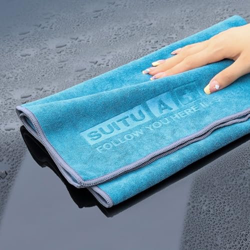 Whychstore Chiffon de nettoyage efficace en peau de chamois pour voiture et électronique (43 x 43 cm)