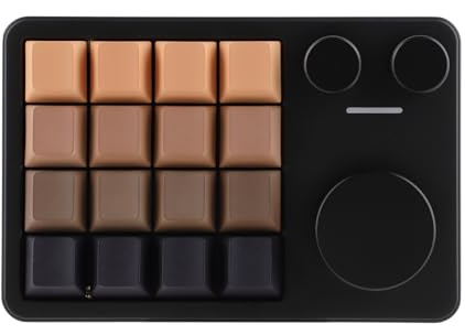 KiiBoom Cybrix 16 VIA Programmierbares Makro-Pad – 16 Tasten+3 Drehregler | Alu-Ziffernblock per USB-C, Hot-Swap-PCB, RGB-Beleuchtung, tragbares Nummernpad für Win & Mac (Schwarz)
