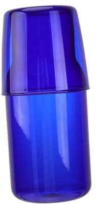 TOPBATHY Juego De Vasos De Vidrio Azul Claro y Jarra De Agua De Borosilicato, Resistente Al Calor, Para Hogar y Oficina, Adecuado Para Reuniones y Uso Diario, Set De 2 Piezas