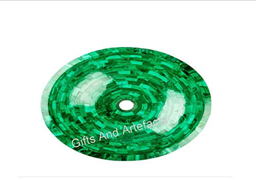 Évier de salle de bain en pierre de malachite I 61 x 48,3 cm, bol vert pour lavage des mains, lavabo de salle de bain I lavabo décoratif en marbre