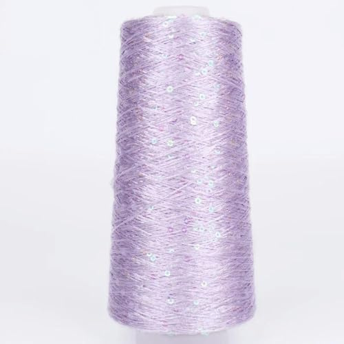 LOUKEKE 1 Rolle 500 g Glitzergarn mit Pailletten, Häkelgarn für Handarbeiten, Kleidung, Handarbeitsgarn mit Pailletten, Strickgarn, Handarbeitspailletten