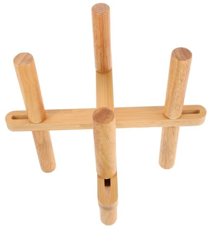 Kisangel Portafiori in Legno Bambù Regolabile Per Vasi Da Alzata Espositiva Da Tavolo Supporto Per Piante Interne Vassoio Per Adatto Balcone e
