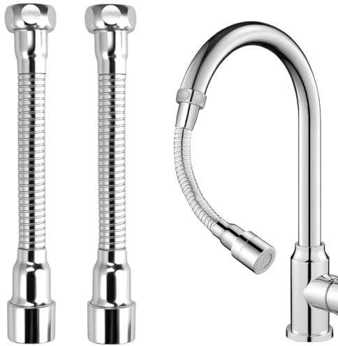 2 Stück Wasserhahn Verlängerung 16Cm, Drehbarer Wasserhahn Aufsatz 360 Grad | 304 Edelstahl Wasserhahnverlängerung, Flexible Wasserhahns Aufsatz Verlängerung Für Küche, Bad