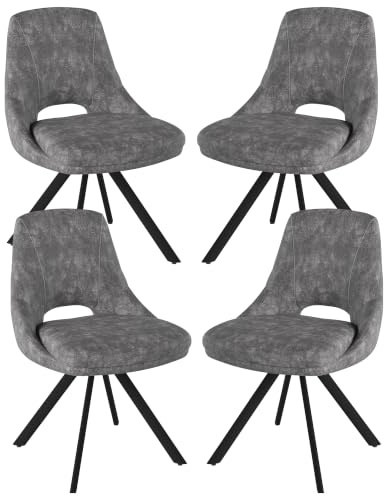 JIEXI Esszimmerstuhl 4er Set – Exklusive Esszimmerstühle für Wohnzimmerstühle Küchenstühle, Gepolstert, Modern Robust Hochwertige Stühle, Ergonomischer Esszimmerstuhl im Design-Look (Grau 4 Stühle)