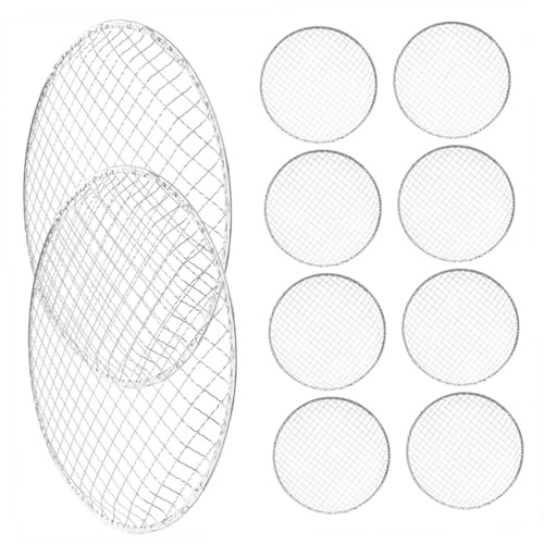 DIYEAH Grille Ronde de Barbecue 10 Pcs pour Cuisson et Refroidissement en Extérieur, Maille Métallique Robuste, Usage Polyvalent Pique-niques et Camping