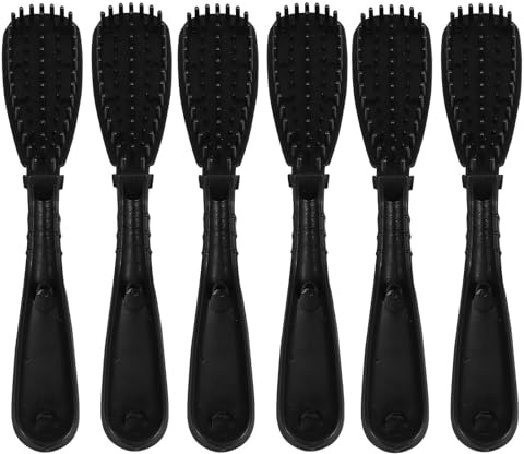 VILLCASE Set de 6 Cepillos para Teñir el Cabello en Salón o Casa, Cepillo Negro de Plástico Lavable Peine para Aplicación Fácil y Profesional de Tinte