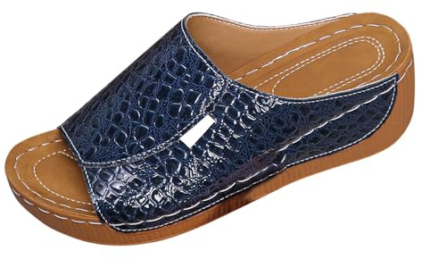 Generisch Women Casual Comfortable Open Toe Platform Sandals for Spring, Summer and Autumn, navy, 9.5 UK