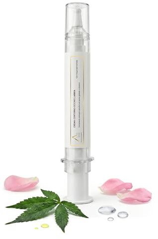 20 ml Crema Contorno Occhi e Labbra Antirughe BIO + Sugaderm AGE + Acido Ialuronico - Rimpolpante, Levigante e Idratante per Occhiaie con Olio di Canapa, Rosa Damascena e Acqua Termale di Abano Terme