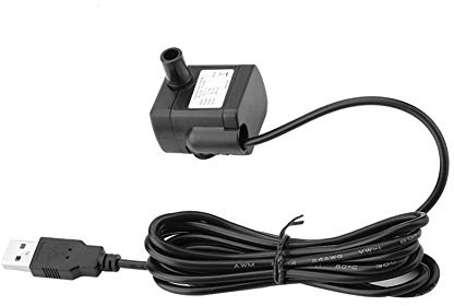 Naroote USB DC 5 V Petite Pompe sans Balais étanche pour Aquarium, Fontaine de Circulation D'eau, Pompe électrique pour Aquarium, Rocaille, Fontaine D'eau Courante, Noir 4,1 X 3,8 X 3,8 Cm