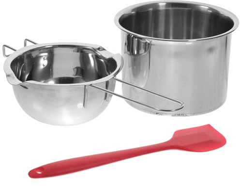 SUPVOX Olla para Baño María de Acero Inoxidable 304, Crisol de Chocolate y Cera Pequeño 400 Ml con Base de 14 Cm, Utensilio Cocina para Derretir Mantequilla, Queso y Color Aleatorio