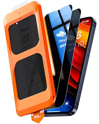 TOCOL für iPhone 12 Mini für Panzerglas Sichtschutz 5,4 Zoll, Automatische Installation 9H Folie Stoßfest Kratzfest Anti-Fingerabdruck Anti-Bläschen Anti-Spy Schutzfolie, Kompatibel mit Hülle, 2 Stück