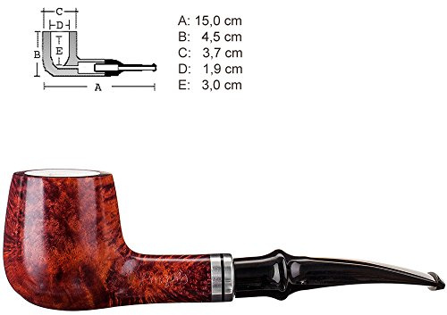 Bulentini Pfeife Bruyere Holz mit Meerschaumeinsatz geeignet für 9mm Filter Markenqualität: Hergestellt in Italien (Apple)