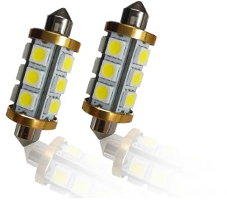 JSASAL (2-pack)1.73 inch 43/44mm Marine LED Festoon Bulb for Navigation Light, Boat Light Bulbs for Boat Anchor Light,Mast Masthead Light, Super Bright DC 9-24V (Green)
