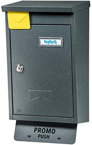 Cassetta Postale Gaia 400x215 con segnalatore presenza posta e porta pubblicità versione STD-FLAG SMALL VERDE MARM.GRINZ