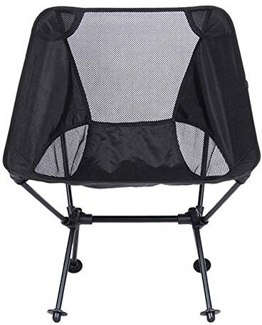 WANGLXFC Tragbar Klappstühle, Campingstühle Ultraleicht Angelstuhl Klappstuhl Moonchair Camping Hocker Mit Rückenlehne, Tragetasche Für Angeln, Wandern, Picknick, Bis Zu 150kg Unisex, Black