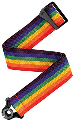 D'Addario Auto Lock Gitarrengurt Polypro Regenbogen | Auto Lock Gitarrengurte sichern vorhandene Gurtpins, lassen sich schnell montieren und bieten festen, bequemen Halt.