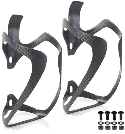 ThinkTop Ultra-Light Full Carbon Fiber Bicycle Bike Drink Water Bottle Cage Holder Brackets for Road Bike MTB Cycling (2 Pieces Matt Black for Style C)