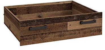 FORTE Clif Schublade zum Bett, Holzwerkstoff, Old – Wood Vintage/ Betonoptik Dunkelgrau, 67,4 x 84,1 x 24 cm