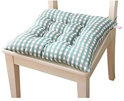 FOGUO Sitzkissen Stuhlkissen Kariert Kissen Sitzpolster Garten Auflage, 65 Prozent Baumwolle, 35 Prozent Polycotton, Hautfreundlich Waschbar, für Haus Und Garten
