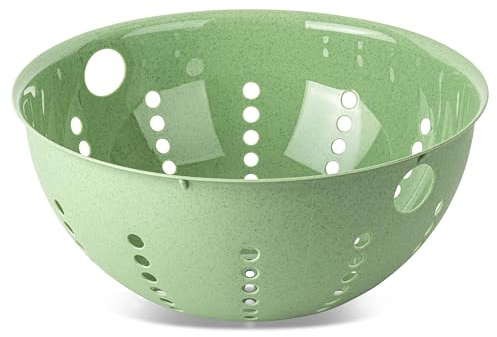 Koziol PALSBY M & L Seihe 2 & 5 Liter | Sieb für Salat, Nudeln, Gemüse und Obst| bruchfest, stapelbar, biozirkulärer Kunststoff, spülmaschinengeeignet | Küche, Haushalt (nature leaf green, 5 Liter)