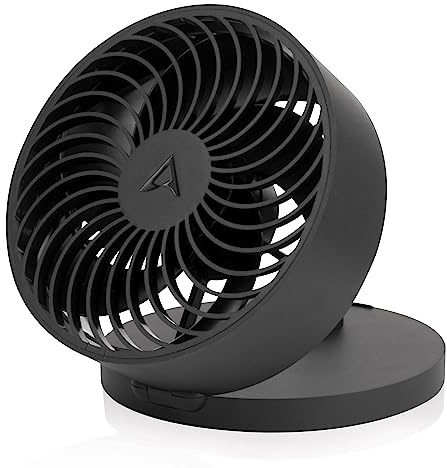 ARCTIC Summair Plus - hopfällbar bordsfläkt med integrerat batteri, USB-C-anslutning (inkl. USB-A-laddningskabel), USB-fläkt, steglös reglering