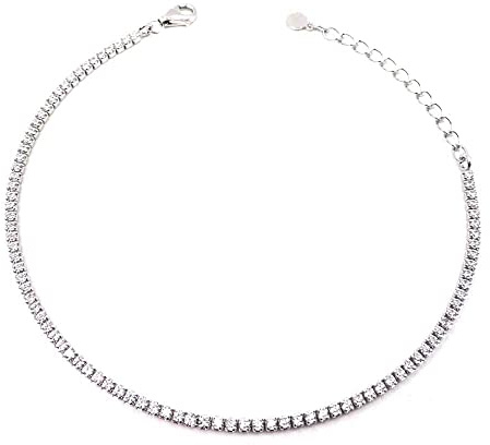 Dünnes Tennis Armband aus 925 Sterling Silber Rhodiniert Weißgold mit Weißer Zirkonia