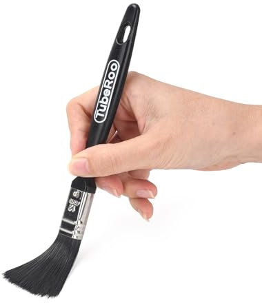 TubeRoo Pennello da pittore, 12 mm, piccolo pennello per vernice, pennello per vernice, olio di legno e vernice da parete, pennello per vernice per legno, pennello piatto, pennello per colore per