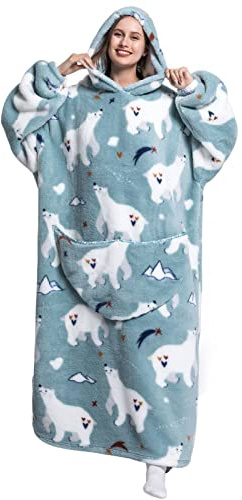 Wearable Blanket Hoodie for Adult Women Men Warm and Soft Oversized Snuggle Blanket Sweatshirt