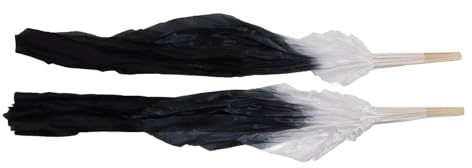 Langer Tanzf?cher , Sch?ner Klassischer Tanzf?cher , Tragbar , 1 Paar Bauchtanz Zum Lernen (Grau und Schwarz)