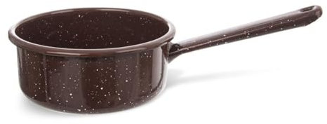 Orion group - Emaille-Topf - Emaille topf klein - Emaillierter töpfe - Kochtopf - Stielkasserolle Schmortopf emailliert braun ⌀ 12 cm - 600 ml