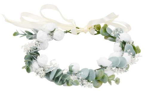 Blumenkranz Haarband für Mädchen, Verstellbares Haarband für Erstkommunion und Hochzeit - Mädchen Blumenkranz Haarschmuck
